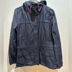 Blue Hooded Jacket with Pink Accents Abercrombie & Fitch like new